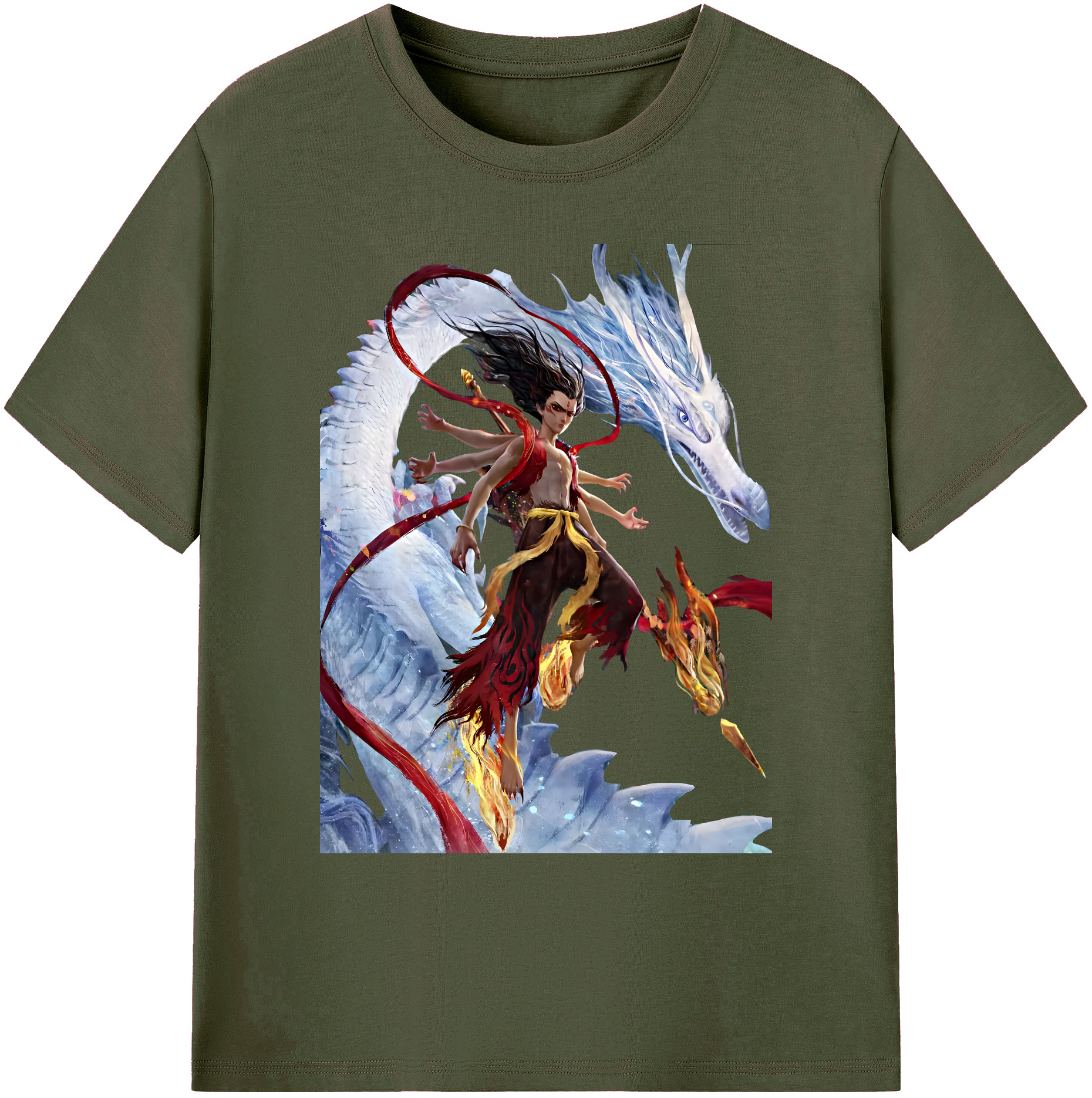 （画像用） Ne Zha 2 ナタ 魔童の大暴れ 綿100％ メンズ半袖Tシャツ｜肌触りやわらか＆通気性